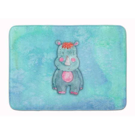Carolines Treasures Rhinoceros Watercolor Machine Washable Memory Foam Mat BB7381RUG